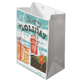 Sacola Para Presentes Média Presentes de Natal de Férias Felizes