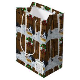 Sacola Para Presentes Média Presentes de Natal em Boston Terrier