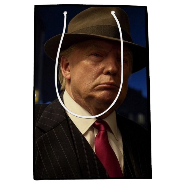 Sacola Para Presentes Média Presidente Americano Donald Trump Padrinho (Frente)