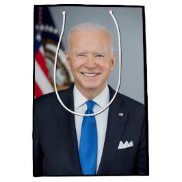 Sacola Para Presentes Média Presidente Joe Biden Casa Branca Retrato Médio