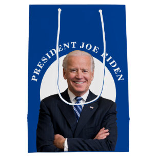 Sacola Para Presentes Média Presidente Joe Biden Retrait em Azul