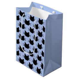 Sacola Para Presentes Média Preto Cabeça de Gato Silhueta Repetir Saco de Pres
