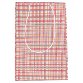 Sacola Para Presentes Média Pretty Pastel Plaid