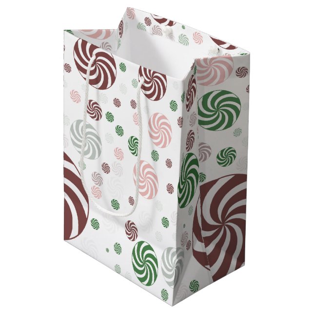 Sacola Para Presentes Média Pretzel de Natal - Saco médio para presentes (Frente inclinada)