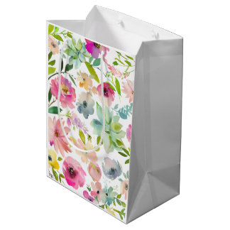 Sacola Para Presentes Média Primavera Floral Colorida Feliz Multiuso