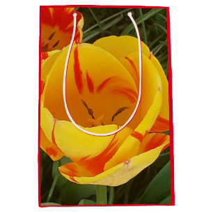 Sacola Para Presentes Média Primavera Tulips - Saco do Presente