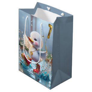 Sacola Para Presentes Média primeiro aniversario Dançando em uma poça de chuva