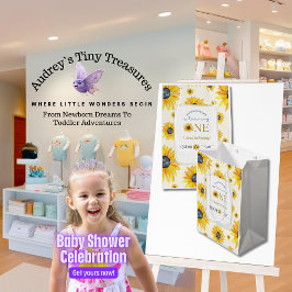 Sacola Para Presentes Média Primeiro aniversario do bebê - Nosso Pequeno Giras