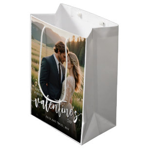 Sacola Para Presentes Média Primeiro Dia de os namorados personalizado do Phot