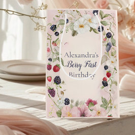 Sacola Para Presentes Média Primeiro primeiro aniversario do Strawberry Berry