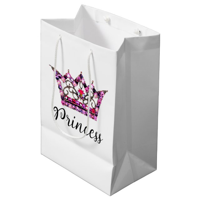 Sacola Para Presentes Média "Princesa" Tiara Média Gift Bag (Frente inclinada)