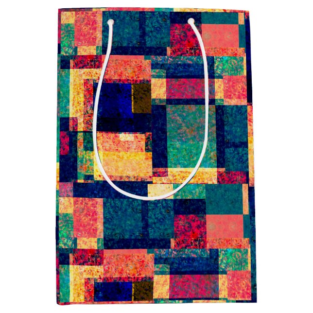 Sacola Para Presentes Média Prismatic Blocks – Modern Abstract Geometric (Frente)