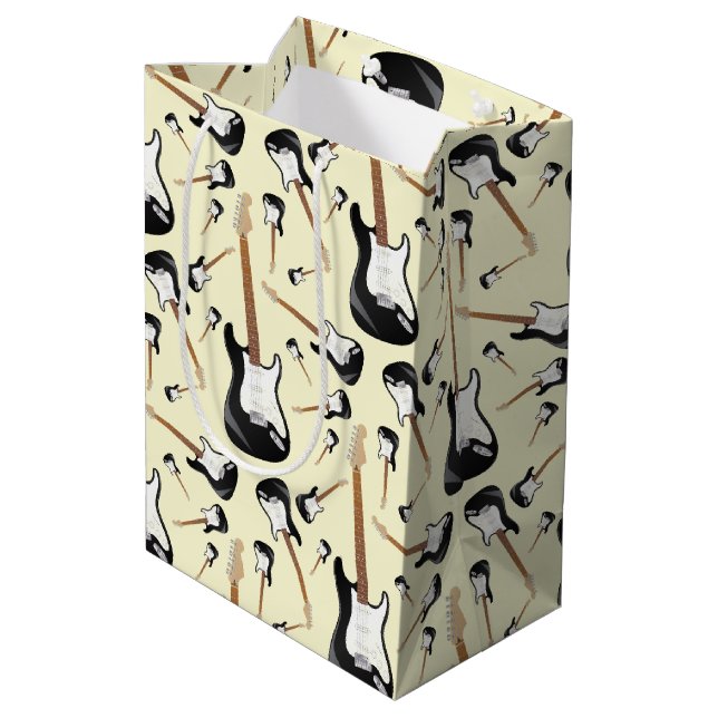 Sacola Para Presentes Média Professor de Música Musical de Violão Elétrico (Verso inclinado)