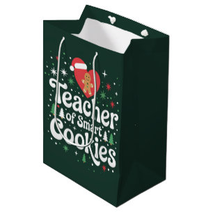 Sacola Para Presentes Média Professor de Natal de Biscoitos Inteligentes