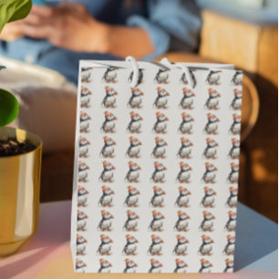 Sacola Para Presentes Média Puffin de feliz