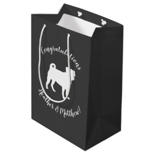 Sacola Para Presentes Média Pug Chá de fraldas Cão Puppy Sexo Neutro