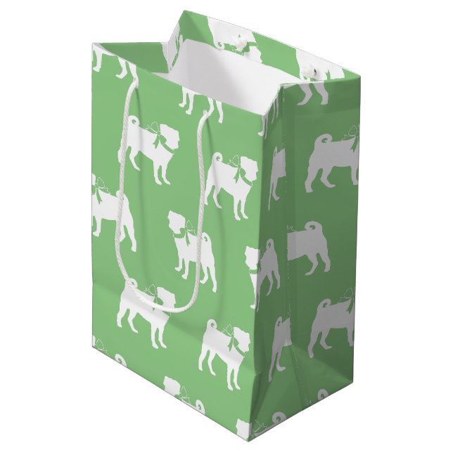 Sacola Para Presentes Média Pug Dog Puppy Medium Gift Bag (Frente inclinada)