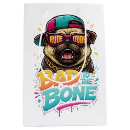 Sacola Para Presentes Média Pug Mau até os Ossos — Estilo de Rua do Cara Mau D