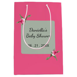 Sacola Para Presentes Média Pulverização Floral Personalizada