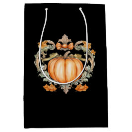 Sacola Para Presentes Média Pumpkin de queda elegante
