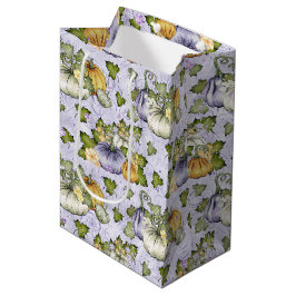 SACOLA PARA PRESENTES MÉDIA PUMPKINS DE OUTONO BRANCO DE LARANJA PURA