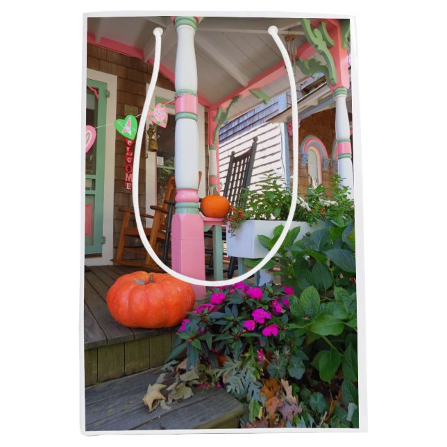 Sacola Para Presentes Média Pumpkins e Corações - Vineyard de Martha (Frente)