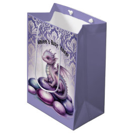 Sacola Para Presentes Média Purple Magical Dragon Baby Shower