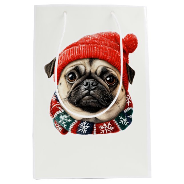 Sacola Para Presentes Média Puta bonitinha de Natal (Frente)