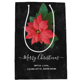 Sacola Para Presentes Média Quadro Botânico Russo Feliz Natal