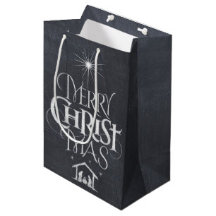 Sacola Para Presentes Média Quadro cristão religioso do Feliz Natal