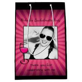 Sacola Para Presentes Média Quadro de Bachelorette Personalizado