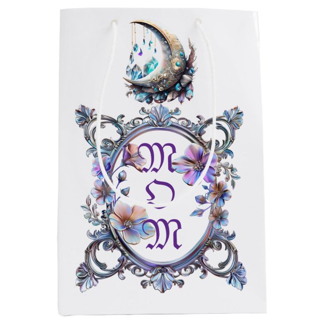 Sacola Para Presentes Média Quadro Floral da Mamãe (Frente)