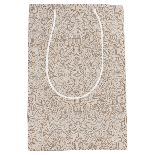 Sacola Para Presentes Média Quantumn Weave - Warm Neutral (Frente)