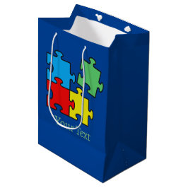 Sacola Para Presentes Média Quebra-cabeça para peças Design de presente para p