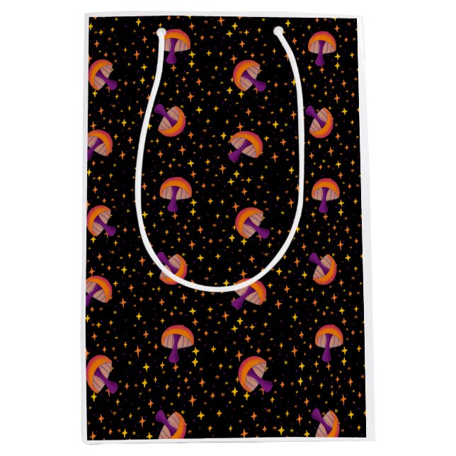 Sacola Para Presentes Média Queda de cogumelos mágicos (Frente)