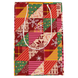Sacola Para Presentes Média Quilt de Natal