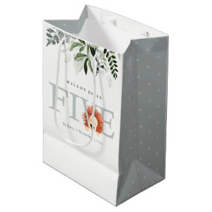 Sacola Para Presentes Média Quinta Festa de aniversário de Folhagem de Leão Co