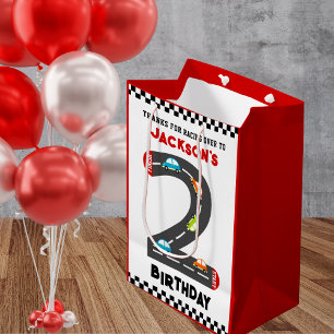 Sacola Para Presentes Média Race Cars Segunda Festa de Crianças de Aniversário