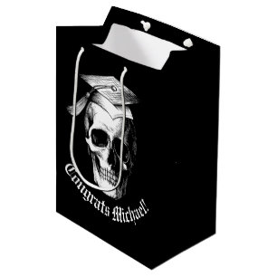 Sacola Para Presentes Média Radiologia da Festa de formatura Gótica do Crânio