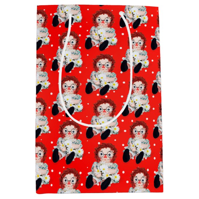 Sacola Para Presentes Média Rag Doll com Visitas no Bolinhas (Frente)