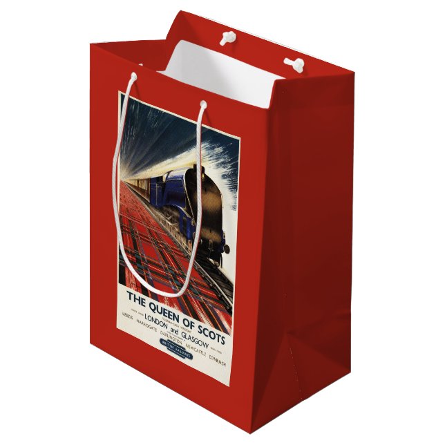 Sacola Para Presentes Média Rainha do trem escocês do Pullman (Frente inclinada)