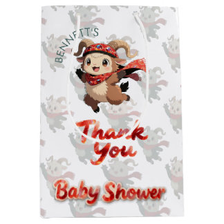 Sacola Para Presentes Média Ram Pattern Thank You White Gift Bag