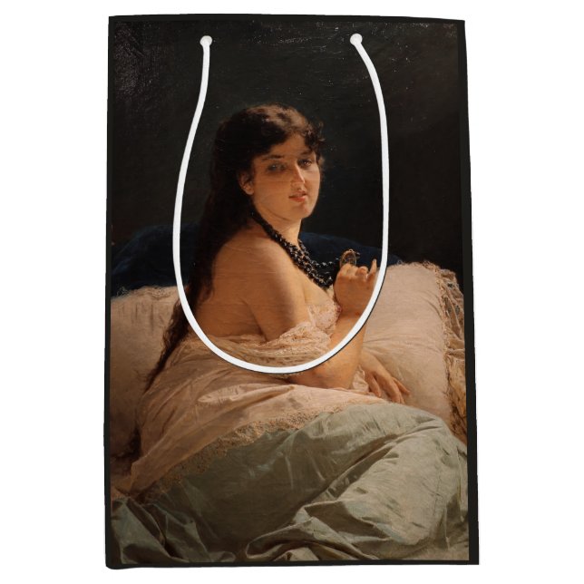 Sacola Para Presentes Média Rapariga com Medalhão (por Gerolamo Induno) (Frente)