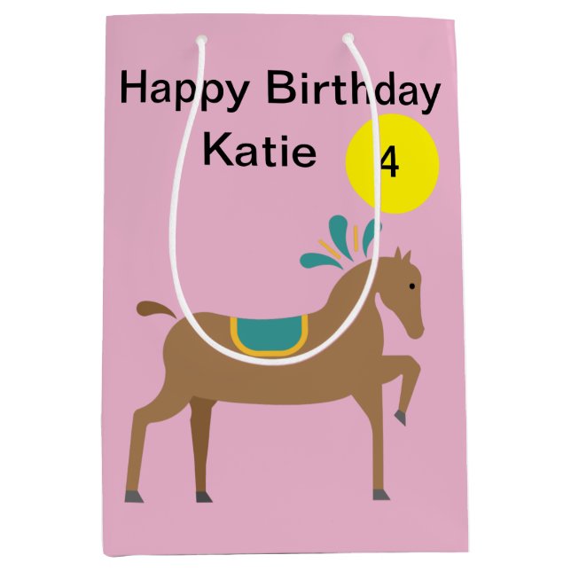 Sacola Para Presentes Média Rapariga de desenho animado e bonitinho (Frente)