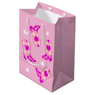 Sacola Para Presentes Média Rapariga Rosa Moderna - Estrelas de Boots Ocidenta