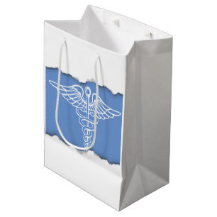Sacola Para Presentes Média Rasgado para fora olhe o símbolo médico do