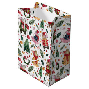 Sacola Para Presentes Média Ratos de Natal