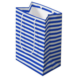 Sacola Para Presentes Média Real Blue Combination Stripes por Shirley Taylor