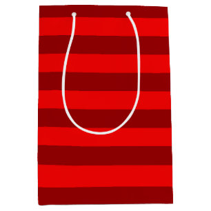 Sacola Para Presentes Média Red and Maroon Stripes Design