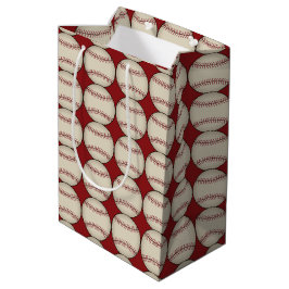 Sacola Para Presentes Média Red Baseball Sports Birthday Gift Bag
